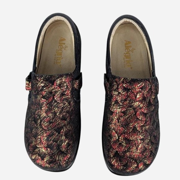 Alegria Keli Slip-On Shoes Metallic Red Gold Print US 9 / EU 39 - Picture 5 of 7